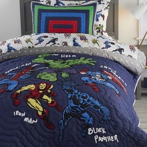 Pottery barn kids barely used twin size quilt and sham.